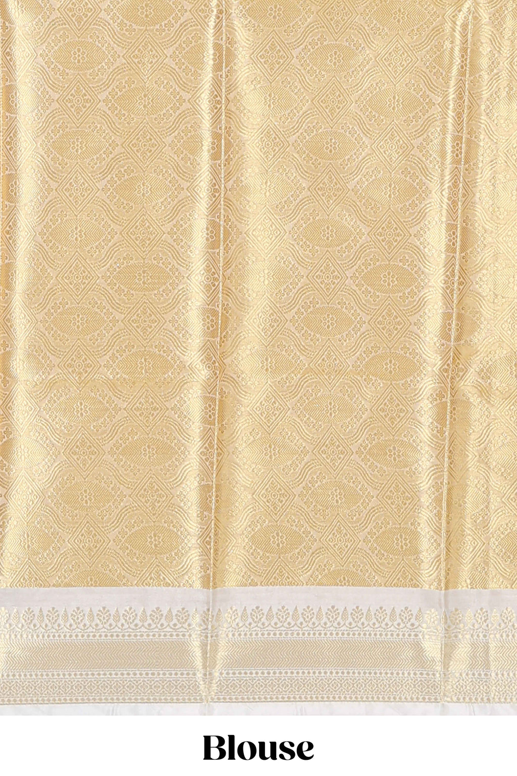 Blue zari design art tissue saree with self zari border and contrast blouse