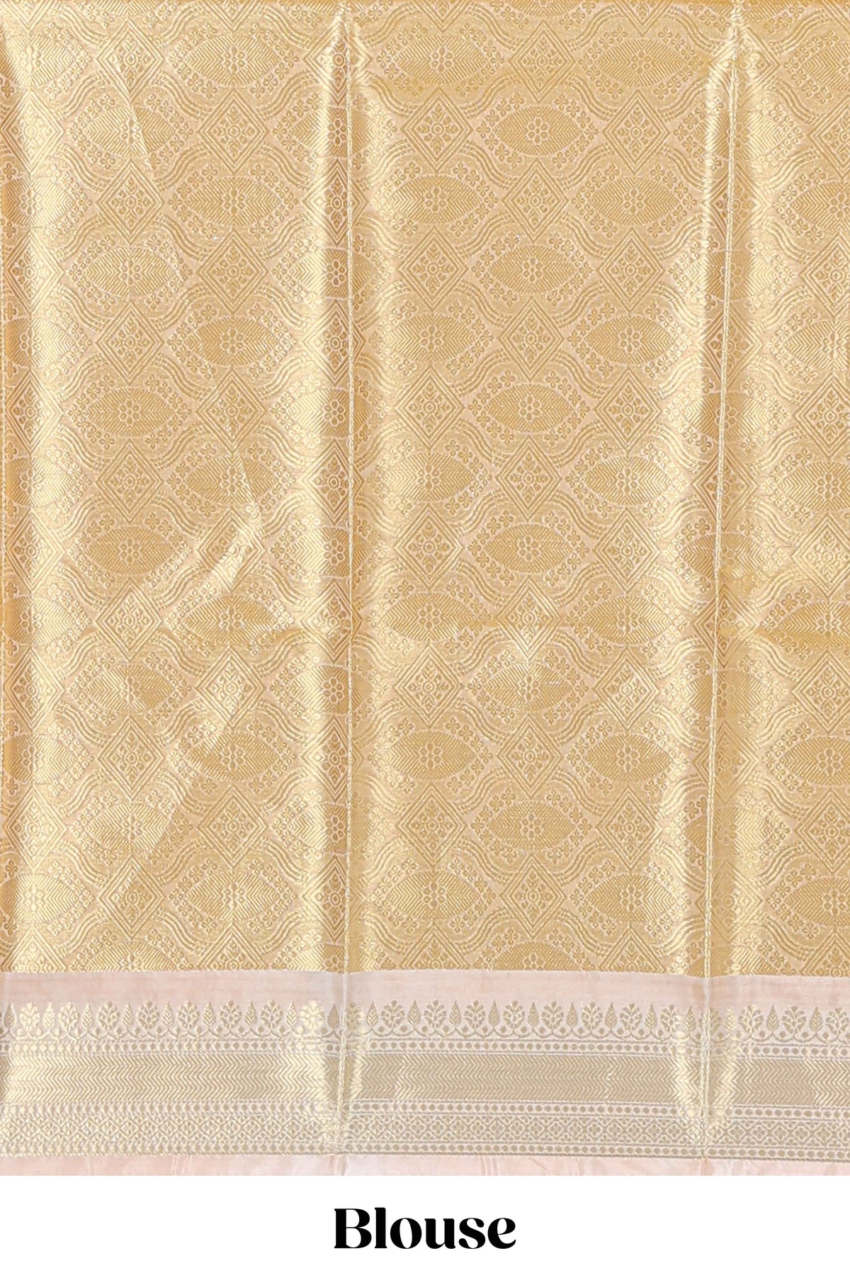 Orange zari design art tissue saree with contrast zari border and contrast blouse