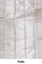 Grey floral zari design art tissue saree with contrast zari border and contrast blouse