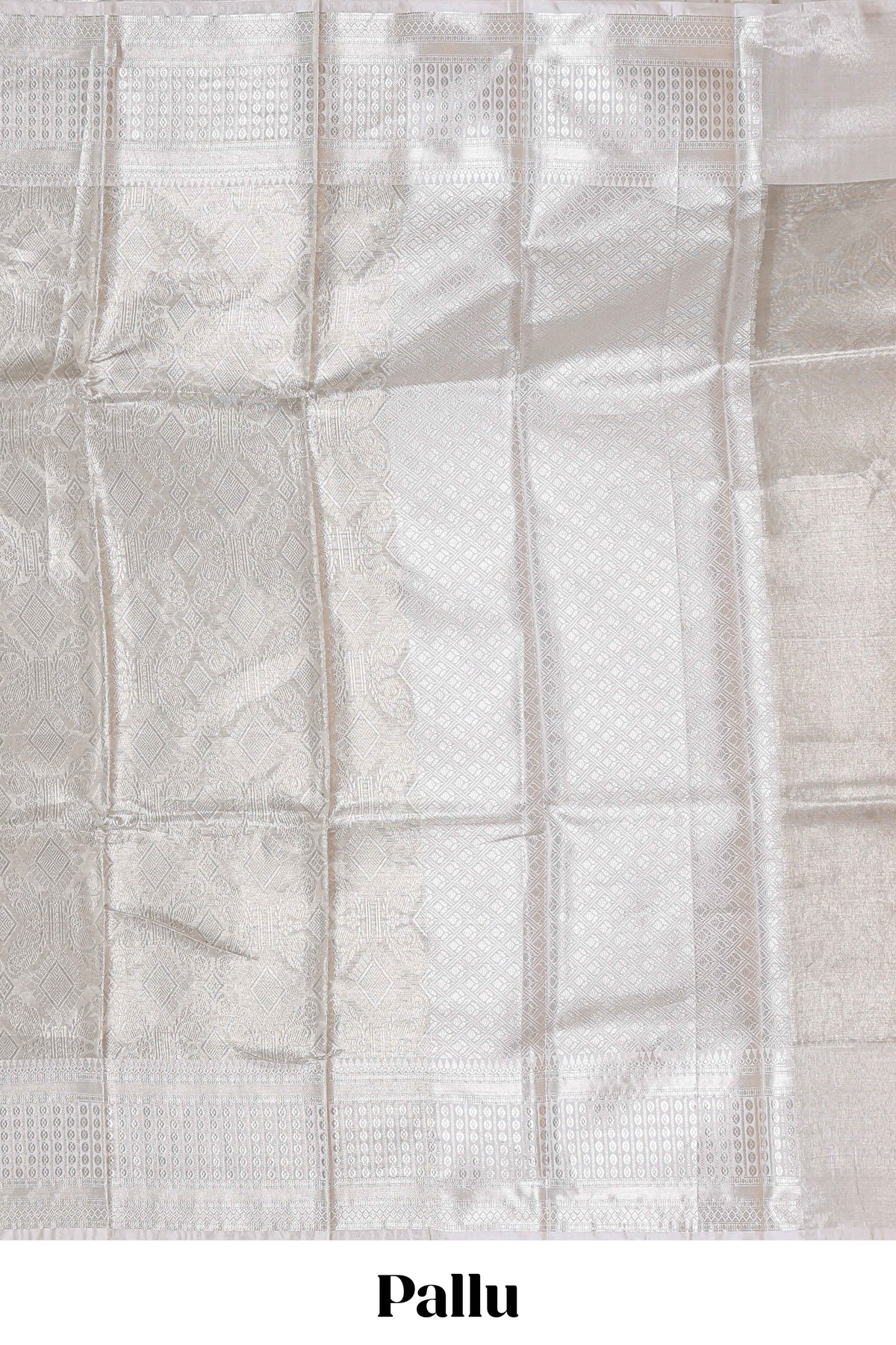 Grey floral zari design art tissue saree with contrast zari border and contrast blouse