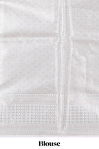 Grey floral zari design art tissue saree with contrast zari border and contrast blouse