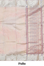 Grey shade zari design art tissue saree with self zari border and matching blouse