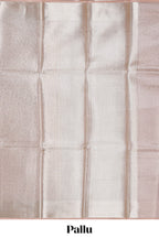 Beige slive shade geometric zari design art tissue saree with self zari border and matching blouse