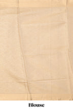 Gold shade geometric design art tissue saree with self zari border and matching blouse