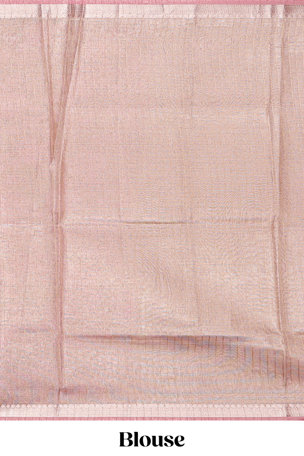 Pink floral design art tissue saree with zari border and Plain blouse