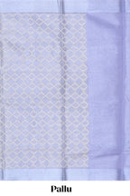 Lavender shade unique design art tissue saree with zari border and plain blouse