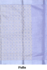 Lavender shade unique design art tissue saree with zari border and plain blouse