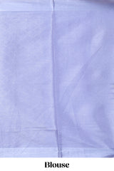 Lavender shade unique design art tissue saree with zari border and plain blouse