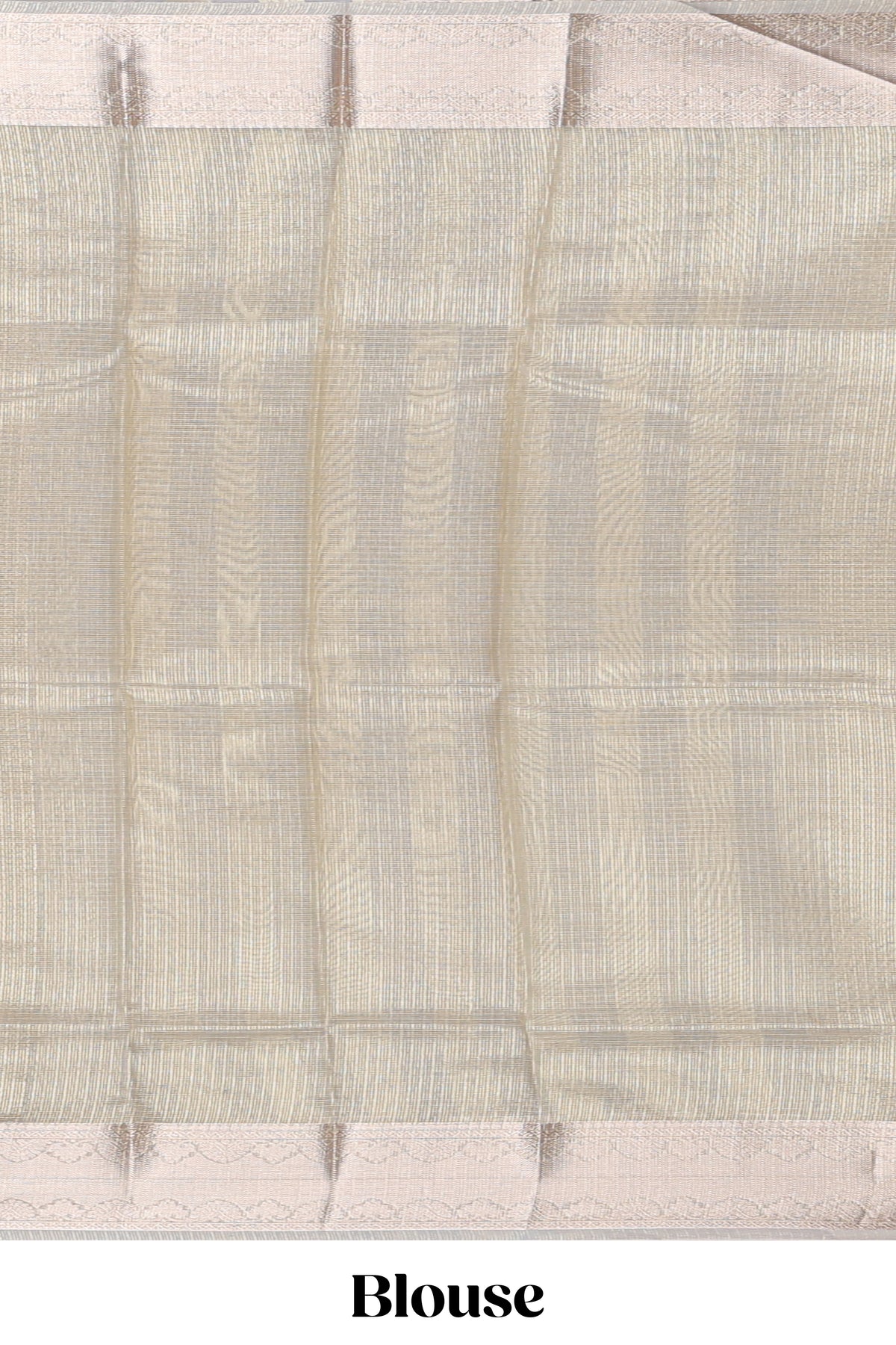 Silver grey shade geometric design art tissue saree with zari border and bouse