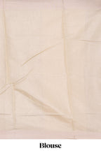Ivory leaf patterned zari design art tissue saree with zari border and plain blouse