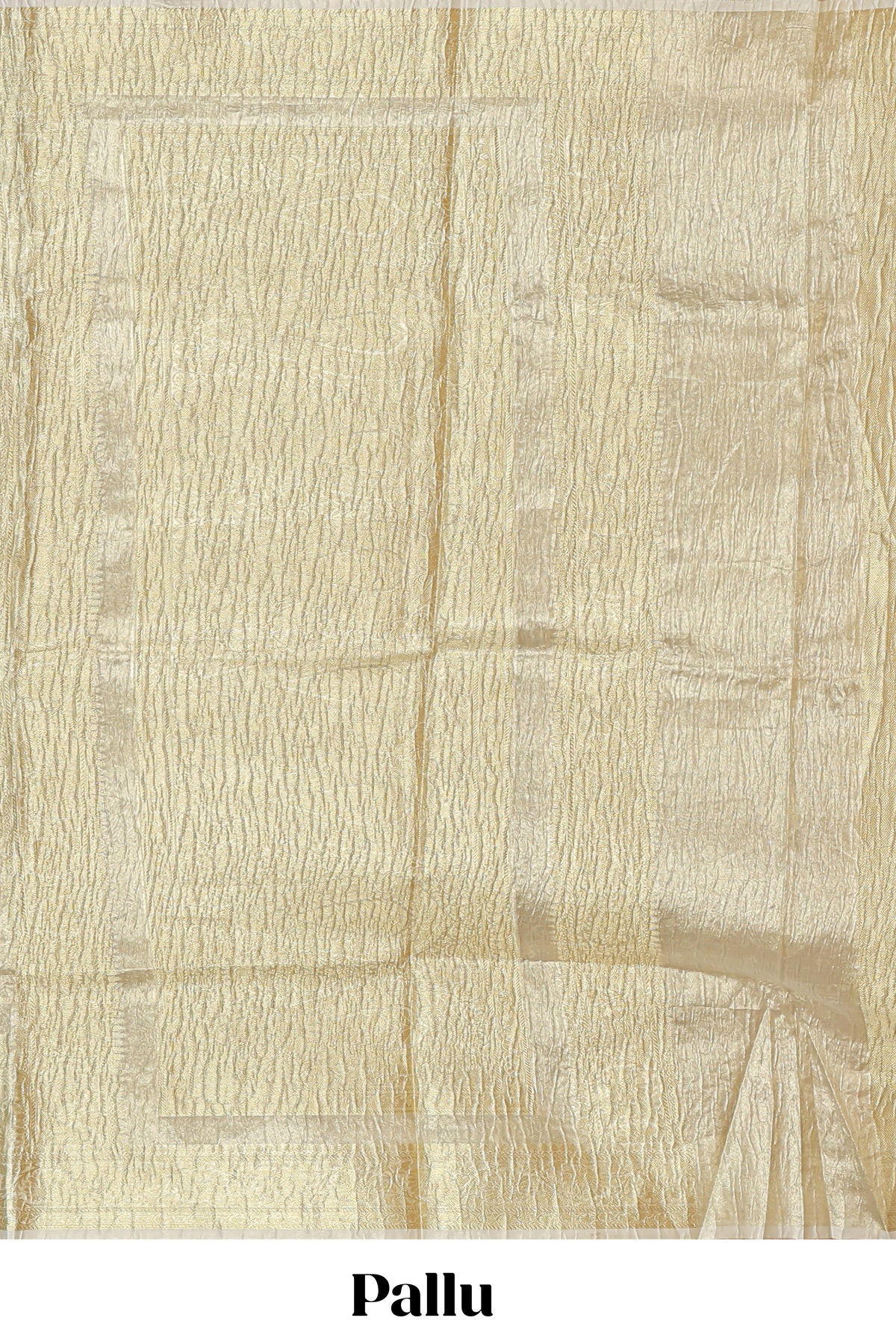 Gold color butta designs art tissue saree with zari border and plain blouse