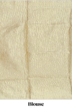 Gold color butta designs art tissue saree with zari border and plain blouse