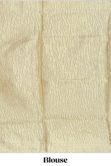 Gold color butta designs art tissue saree with zari border and plain blouse