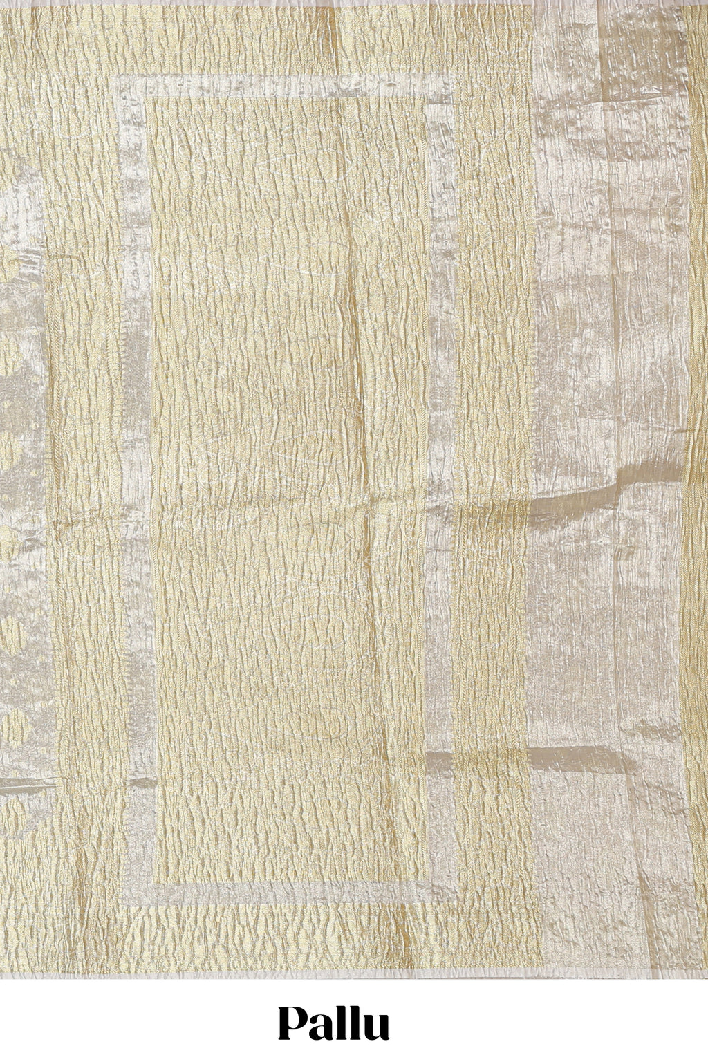 Silver shade glod floral butta design art tissue saree with zari border and plain blouse