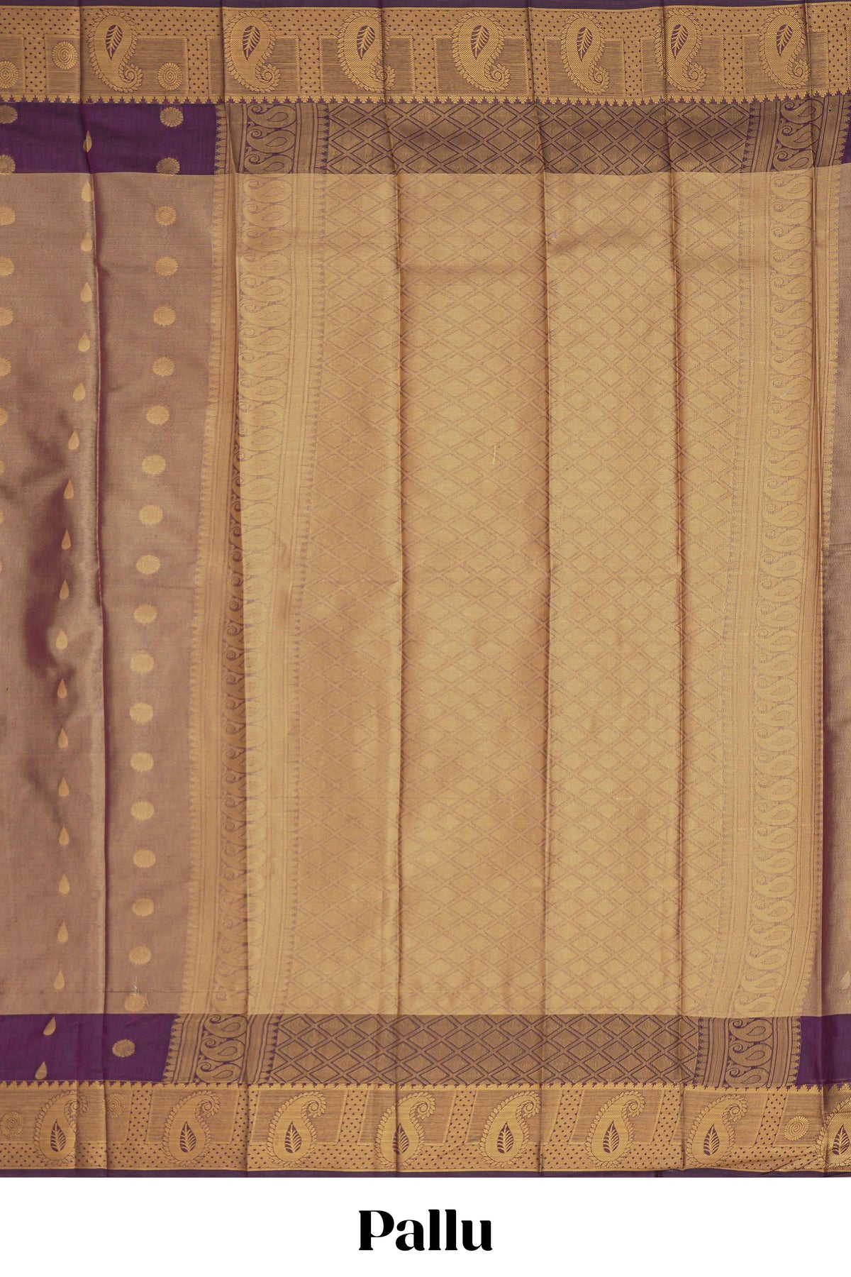 Violet butta design tissue saree with contrast border and blouse
