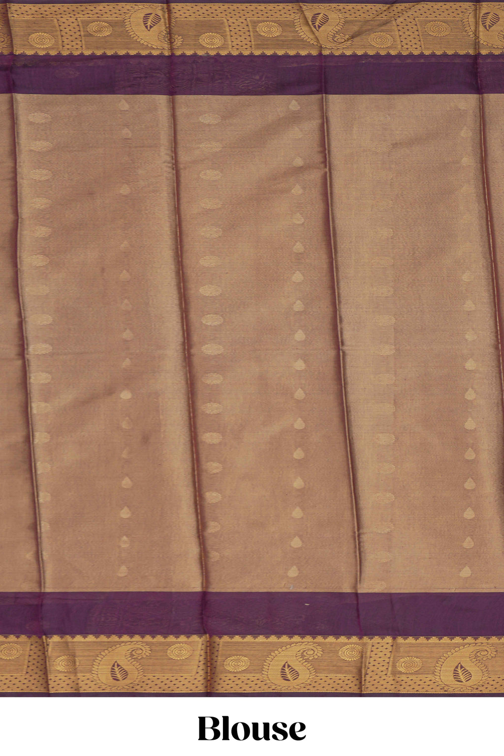 Violet butta design tissue saree with contrast border and blouse
