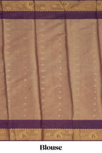 Violet butta design tissue saree with contrast border and blouse