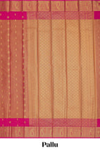 Bright Pink striped tissue saree with contrast zari border and blouse