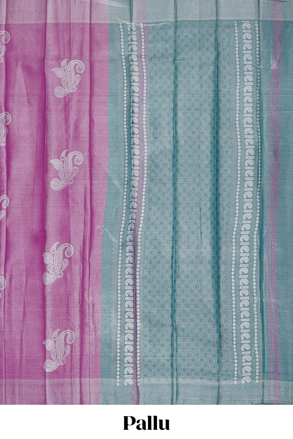 Borderless pink floral motifs art tissue saree with contrast  pallu and blouse