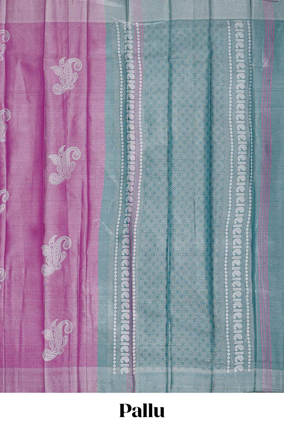 Borderless pink floral motifs art tissue saree with contrast  pallu and blouse