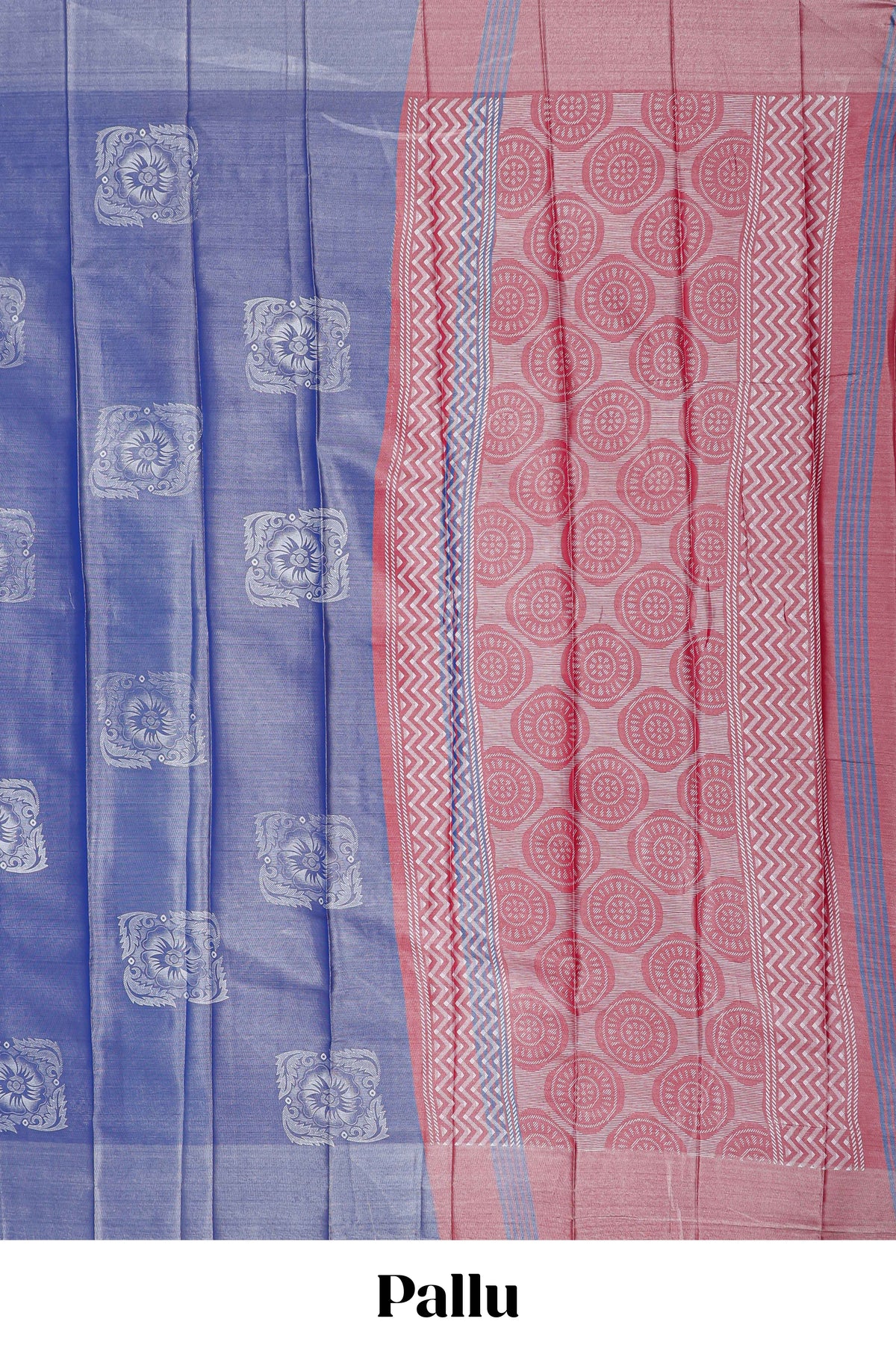Borderless lavender geometric floral motifs art tissue saree with contrast  pallu and blouse