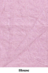 Borderless pink floral motifs art tussar saree with matching blouse and floral design pallu