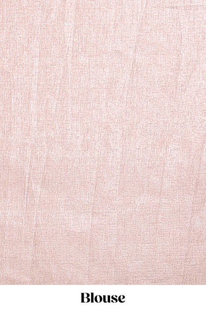 Borderless beige floral motifs art tussar saree with matching blouse and floral design pallu