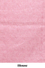 Borderless pink floral motifs art tussar saree with matching blouse and floral design pallu