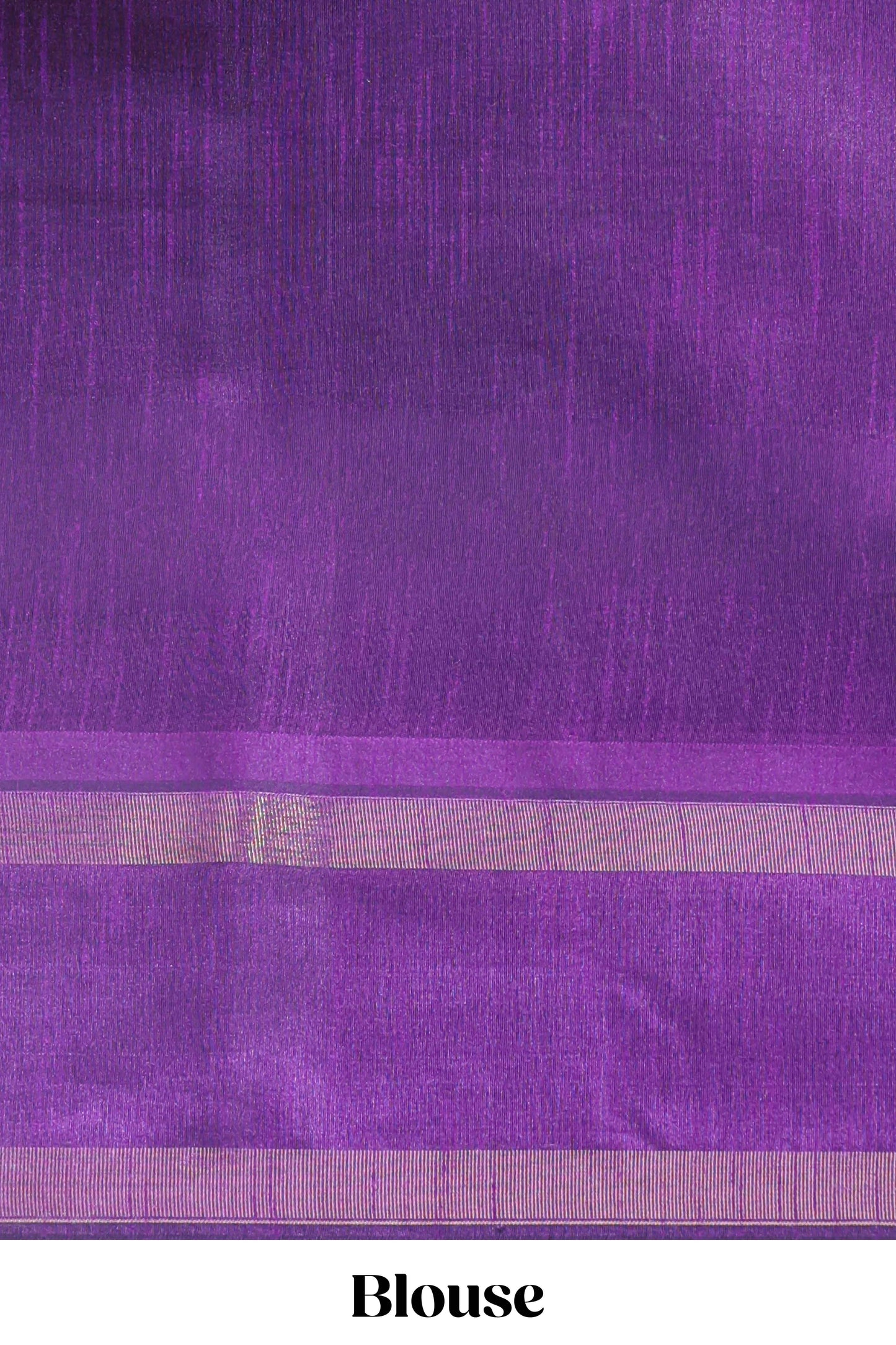Green checked semi tussar saree with contrast violet floral vine border and blouse