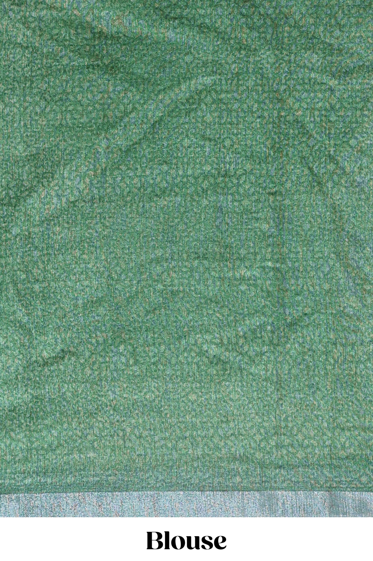 Green geometric design semi tussar saree with contrast border and matching blouse