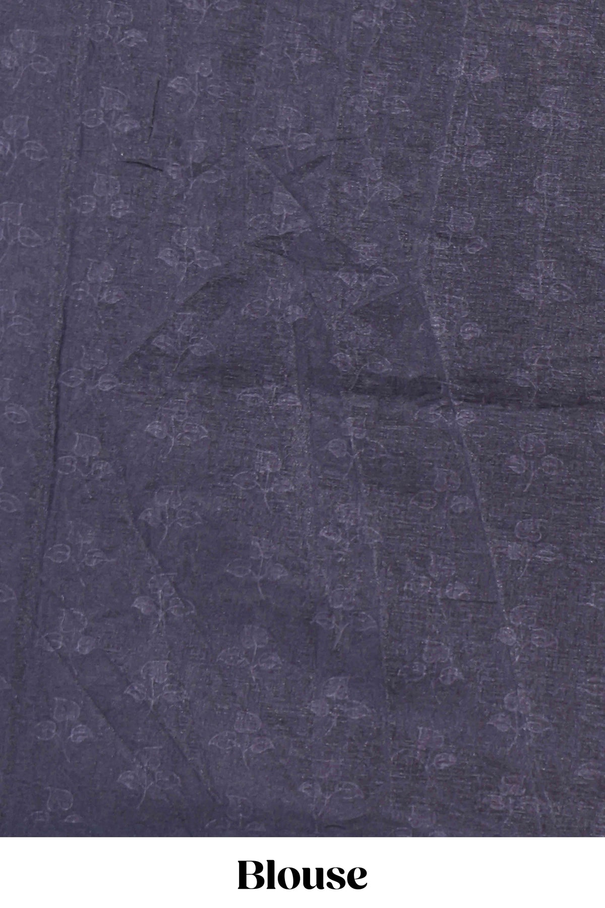 Black madhubani style floral & peacock design tussar saree with self border and matching blouse