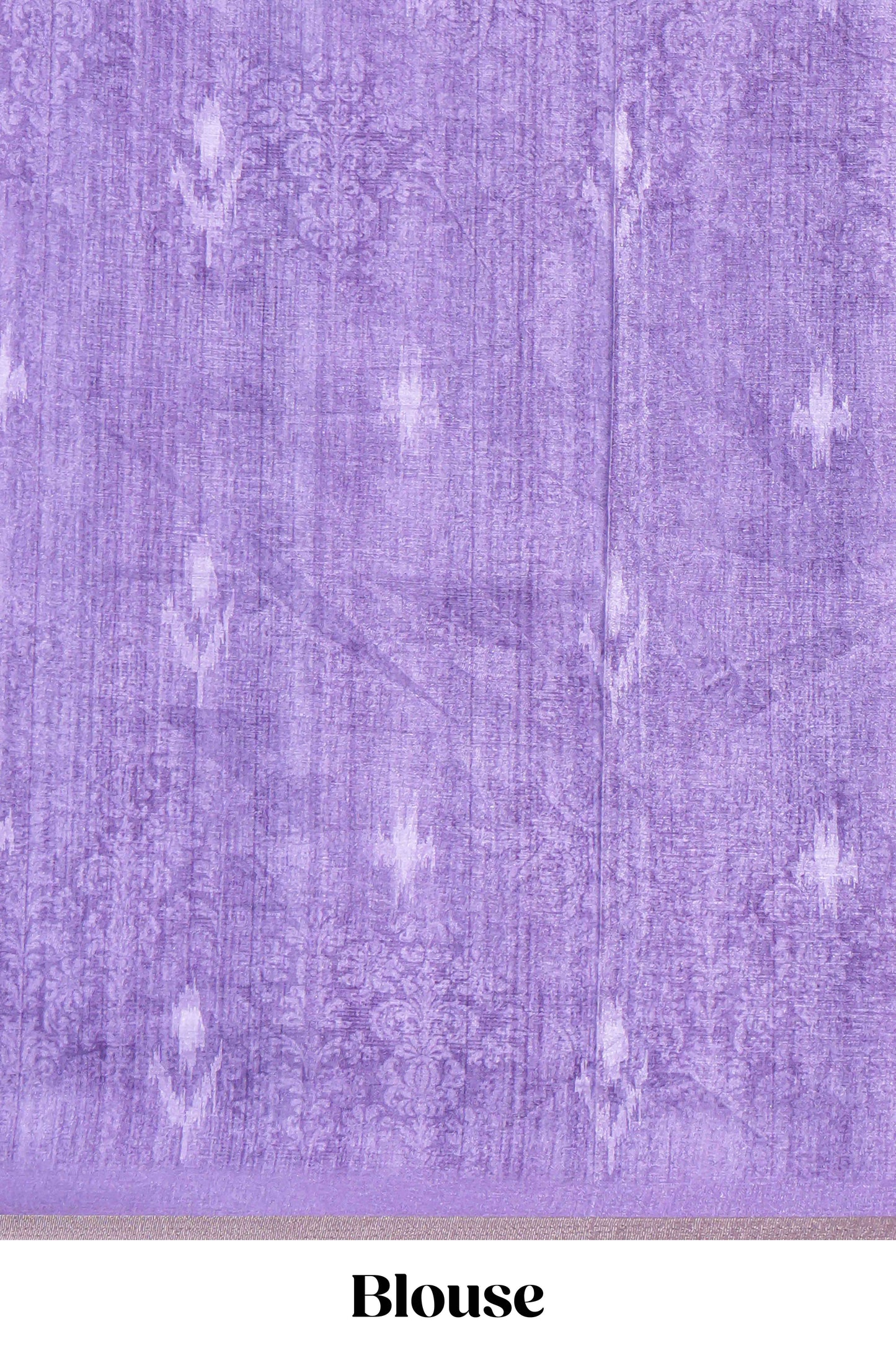 Lavender kalamkari style pattachitra storytelling motifs tussar saree with self border and matching blouse