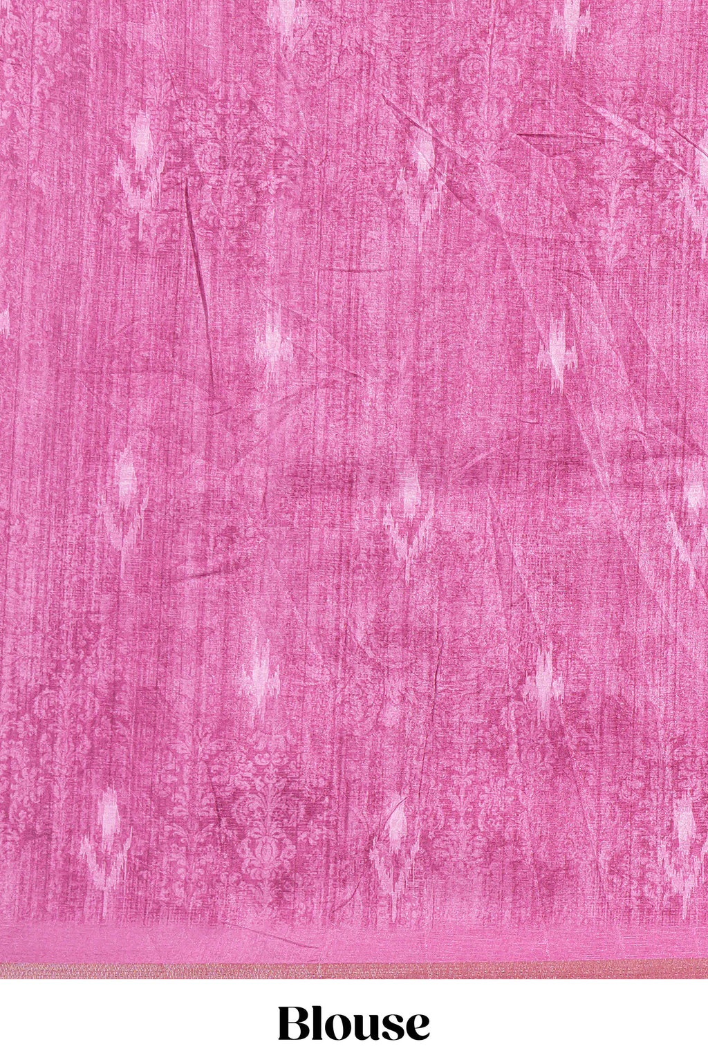Pink kalamkari style pattachitra storytelling motifs tussar saree with self border and matching blouse