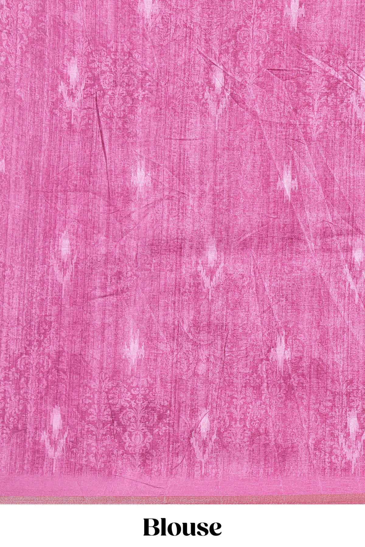 Pink kalamkari style pattachitra storytelling motifs tussar saree with self border and matching blouse
