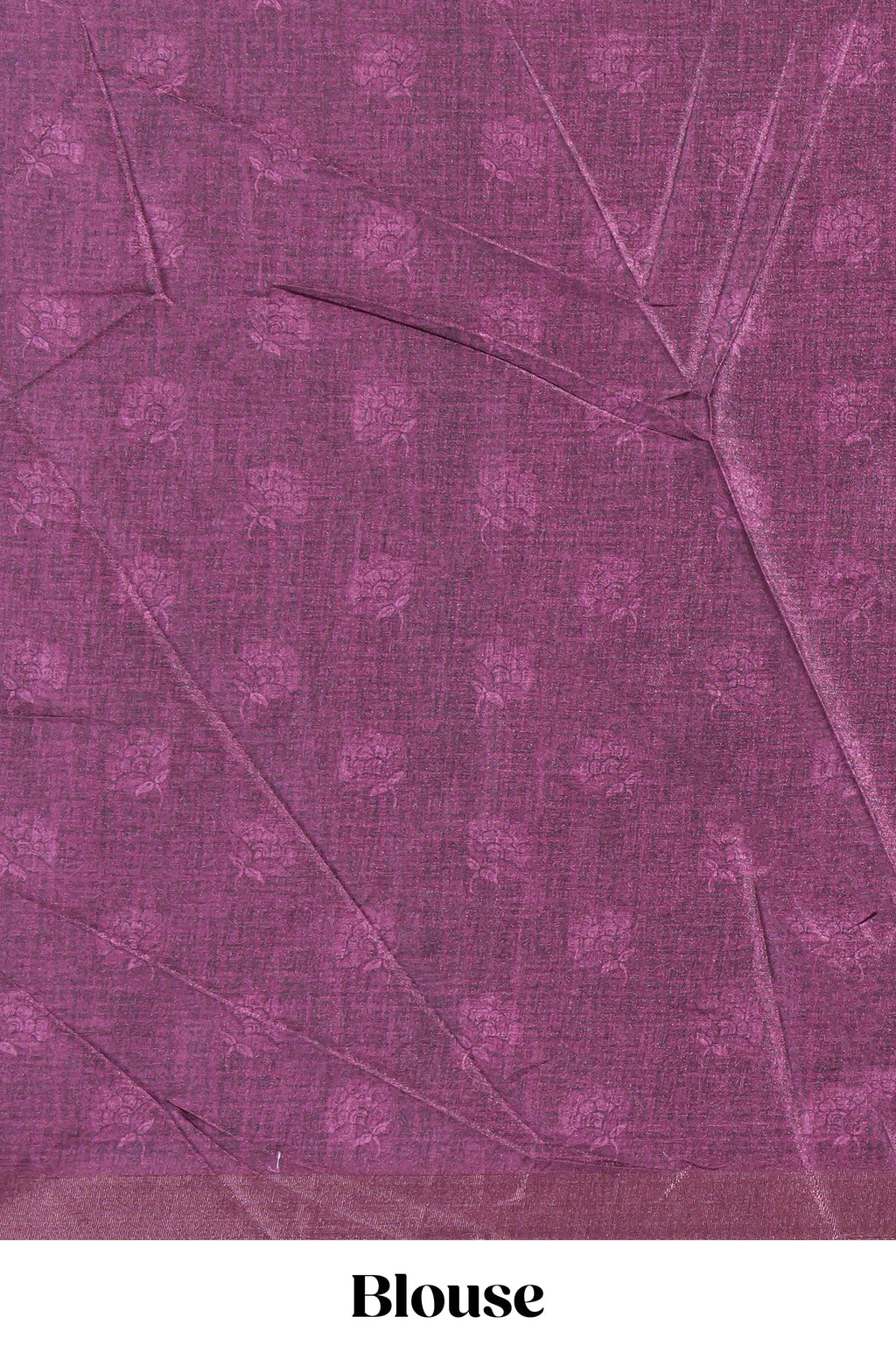 Maroon floral design tussar saree with self zari border and matching blouse