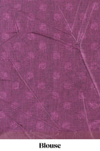 Maroon floral design tussar saree with self zari border and matching blouse