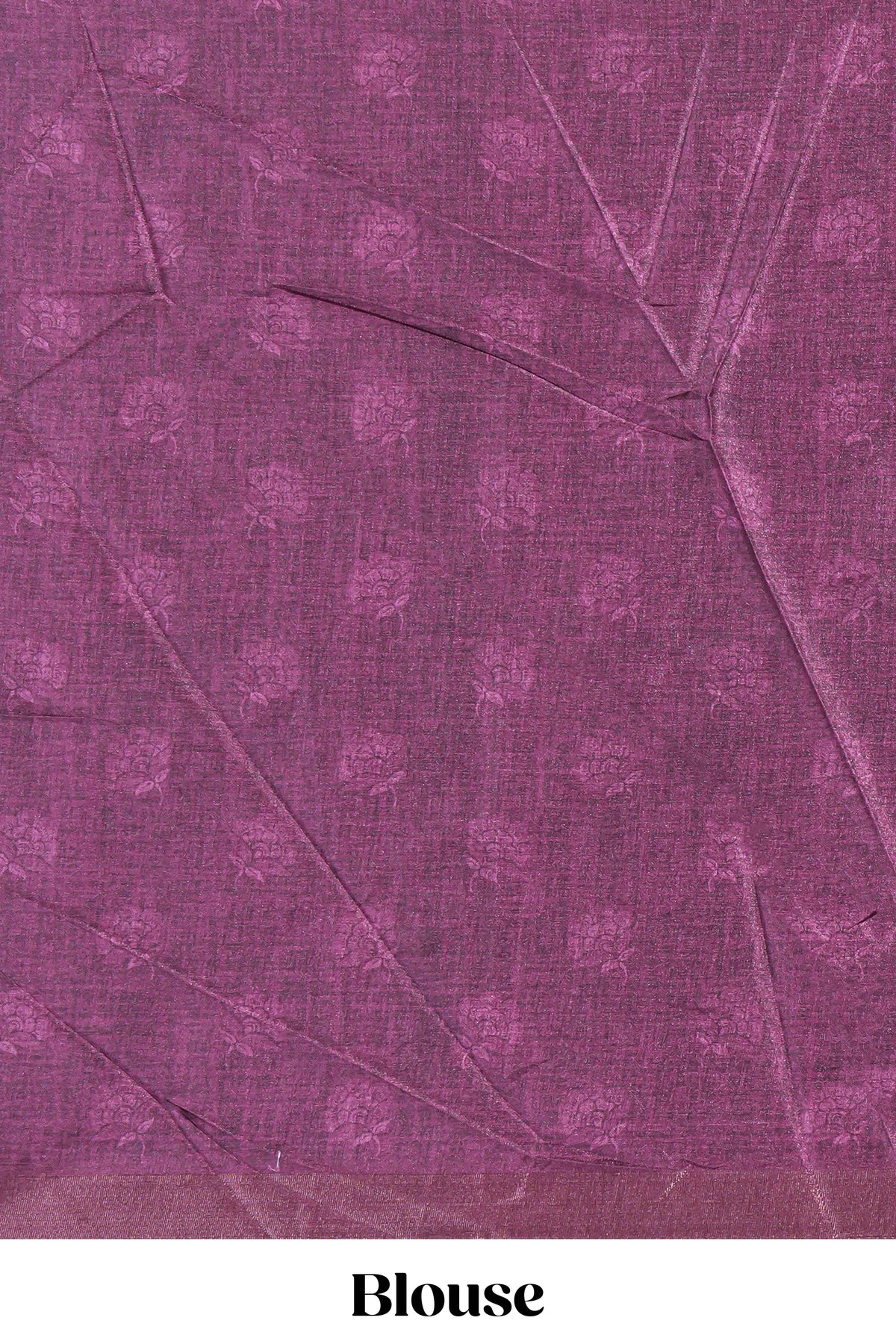 Maroon floral design tussar saree with self zari border and matching blouse