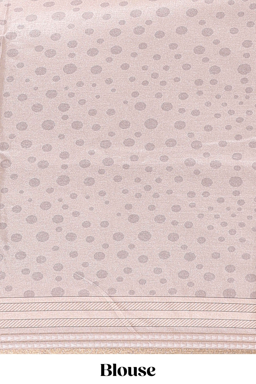 Beige geometric design tussar saree with self border and matching blouse
