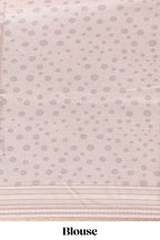 Beige geometric design tussar saree with self border and matching blouse