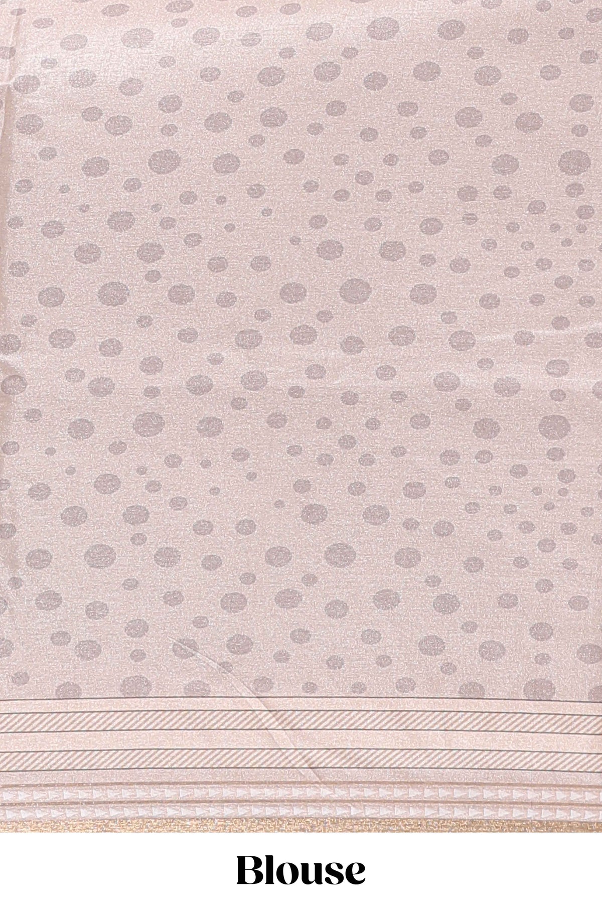 Beige geometric design tussar saree with self border and matching blouse