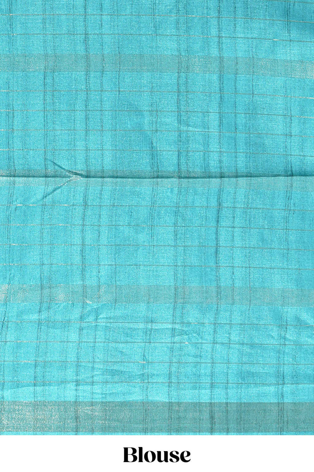 Orange checked semi tussar saree with contrast border and striped blouse