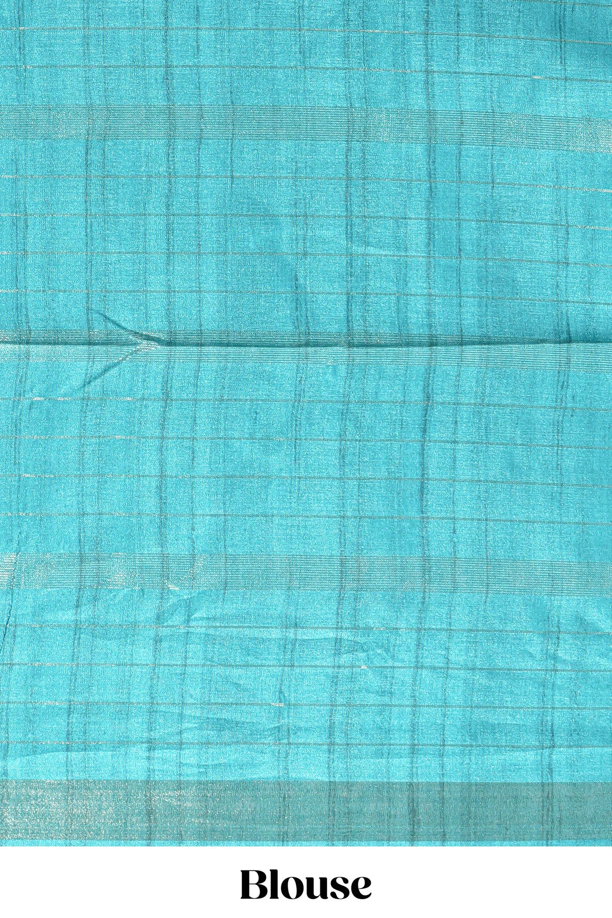 Orange checked semi tussar saree with contrast border and striped blouse
