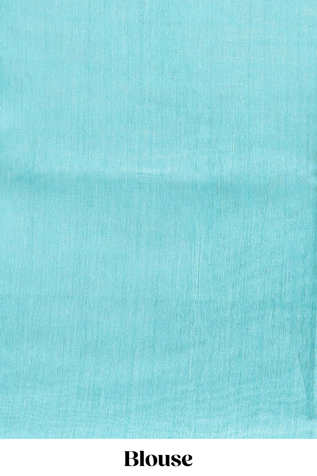 Borderless blue floral design semi tussar saree with self pallu and blouse