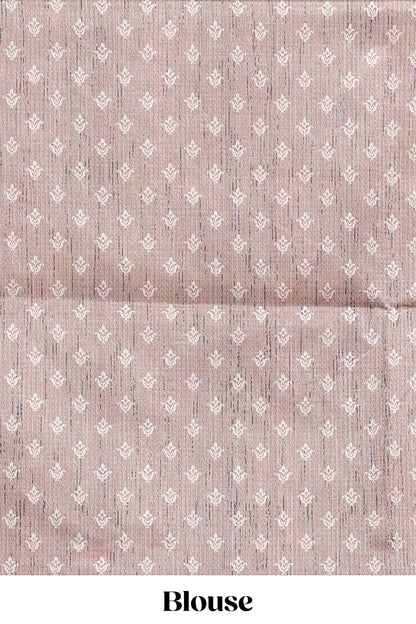 Green floral design semi tussar saree with contrast border and floral printed blouse