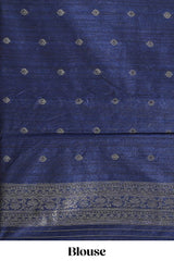 Borderless pink floral design semi tussar saree with contrast pallu and blouse
