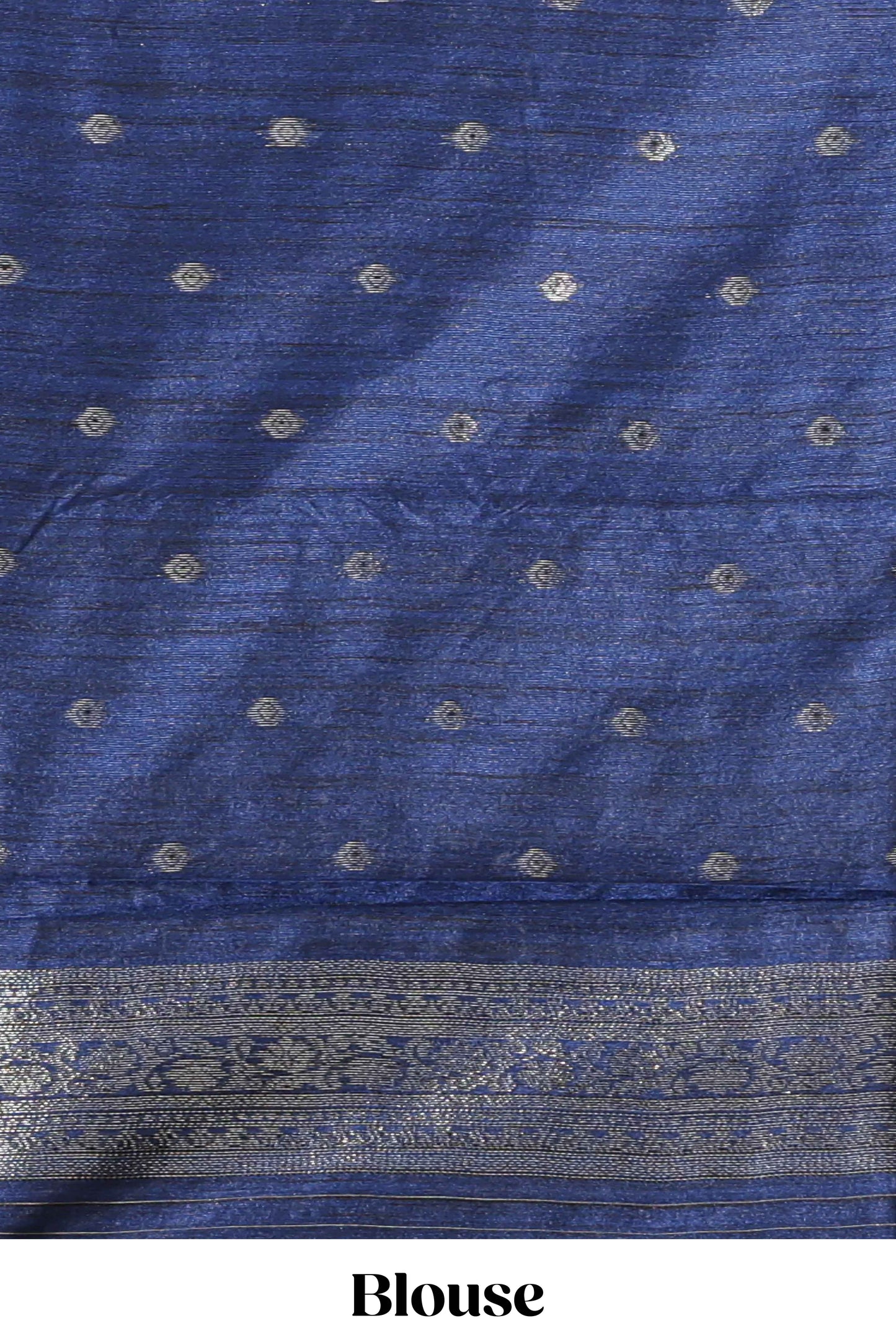 Borderless peacock green floral design semi tussar saree with contrast pallu and blouse