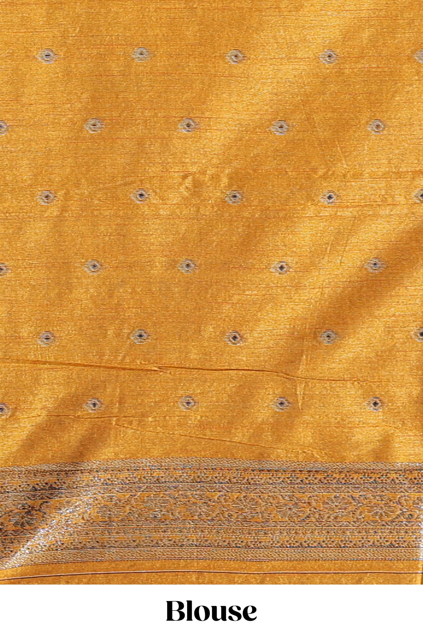 Borderless green floral design semi tussar saree with contrast pallu and blouse