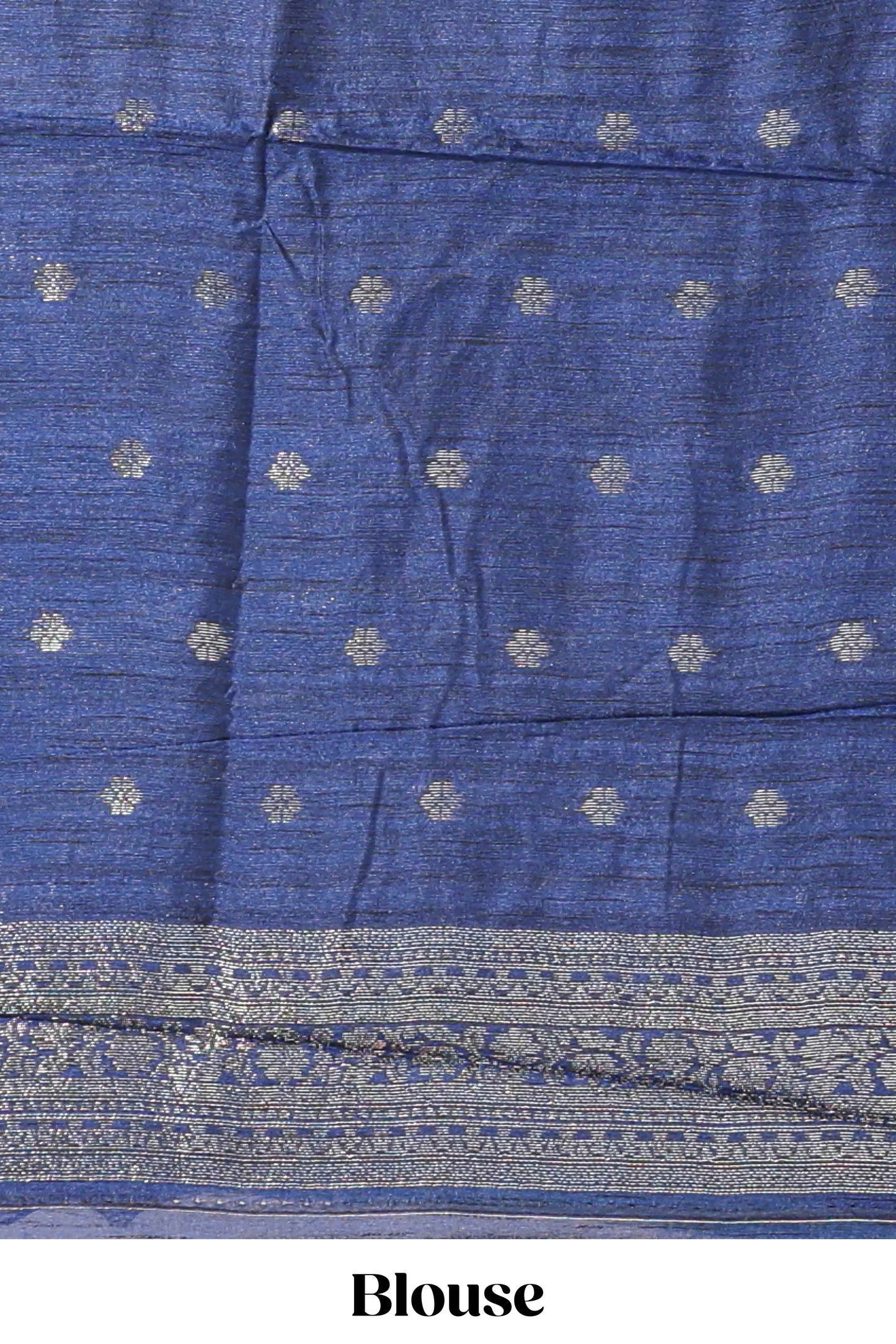 Borderless green floral design semi tussar saree with contrast pallu and blouse