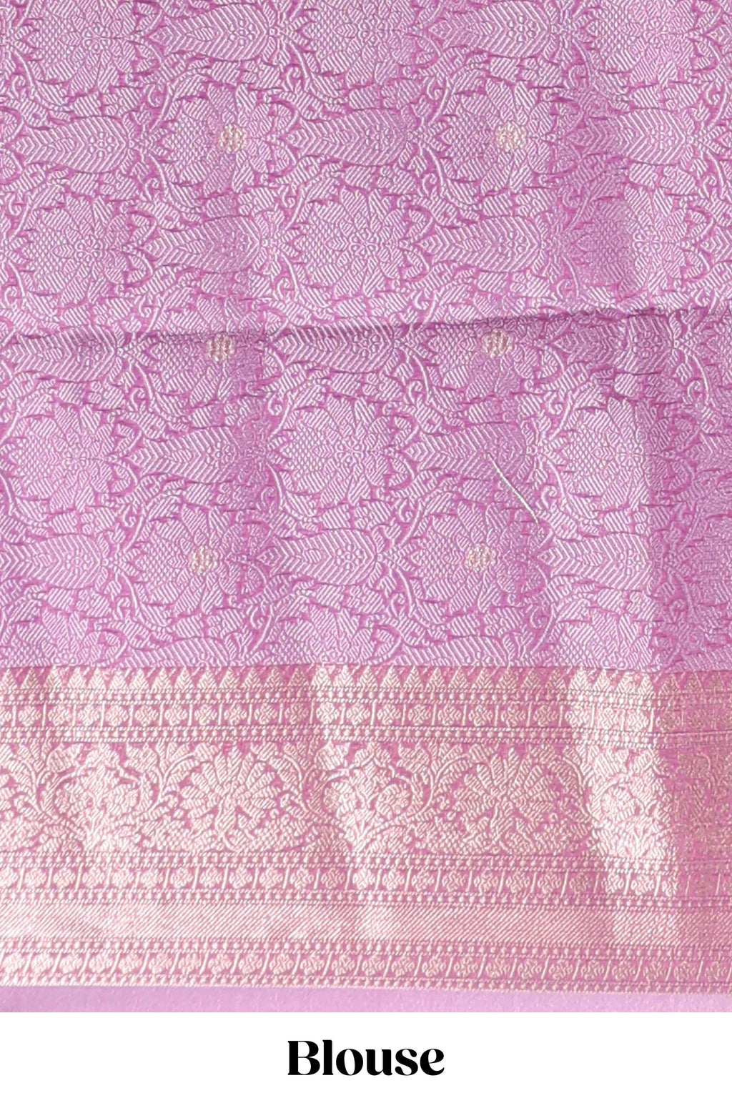 Lavender floral brocade jacquard design semi tussar saree with self border and matching blouse
