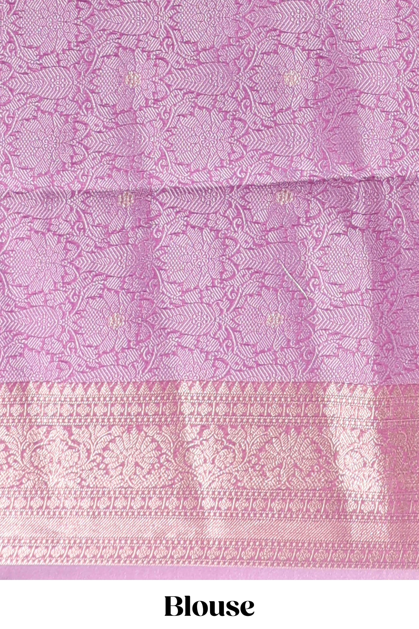 Lavender floral brocade jacquard design semi tussar saree with self border and matching blouse